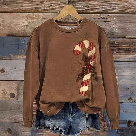 Comstylish Retro Christmas Casual Cotton Sweatshirt