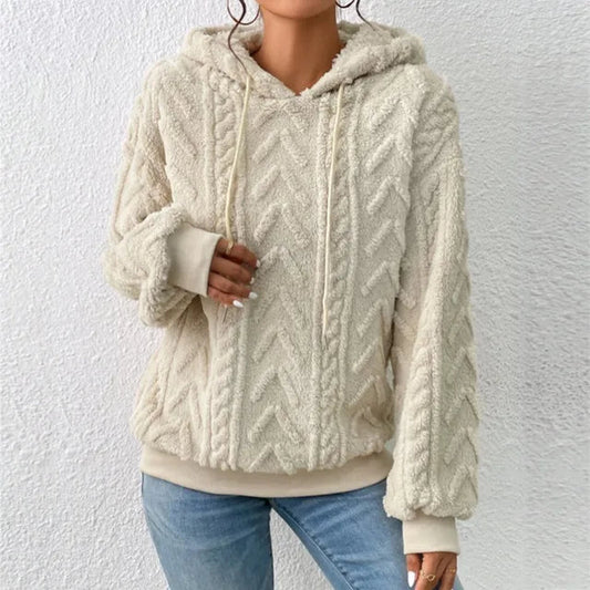 Cecilia® | Loose-fitting fleece sweater with hood