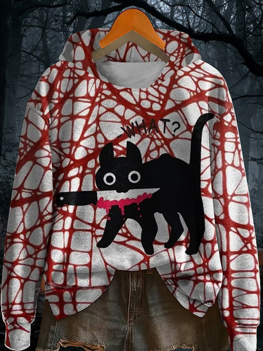 Comstylish Women's Halloween Bloodstains Print Sweatshirt