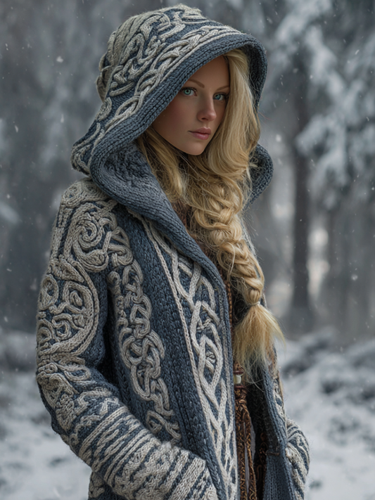 Viking Style Women's Thick Sweater Coat elevenforest