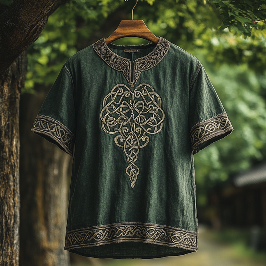 Men's Vintage Viking Celtic Art Linen Shirt artswardrobe
