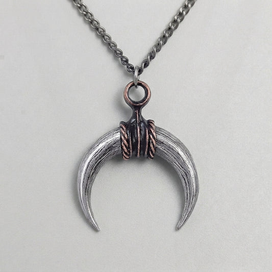 Tusk Horn Crescent Wrap Necklace