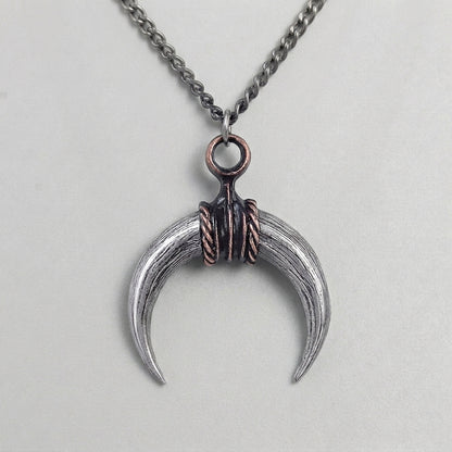 Tusk Horn Crescent Wrap Necklace