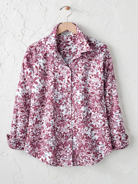 Women's Casual Floral Print Cotton T-shirt artswardrobe