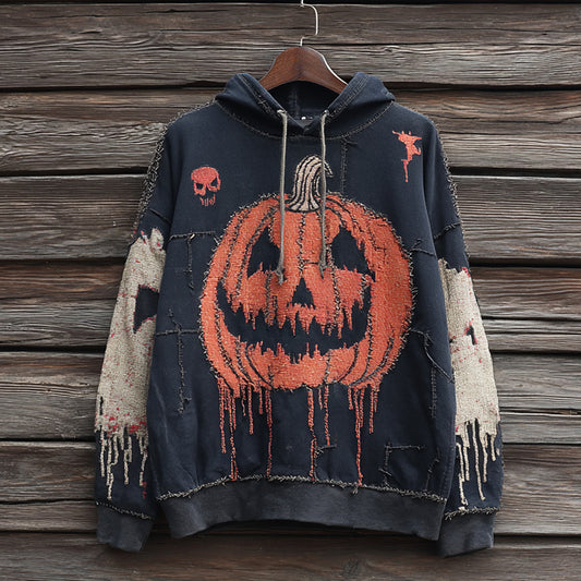 Men's Halloween Scary Pumpkin Hoodie artswardrobe