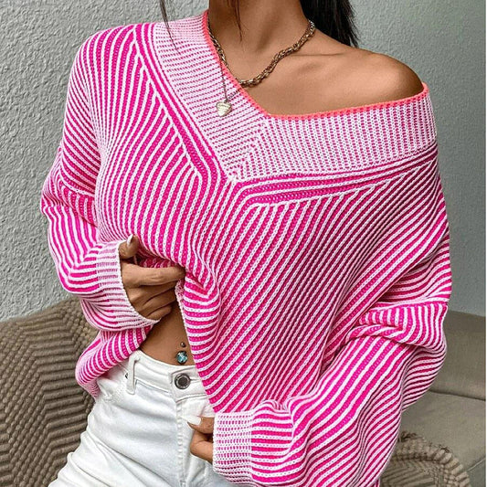 Carina® | Striped V-neck sweater