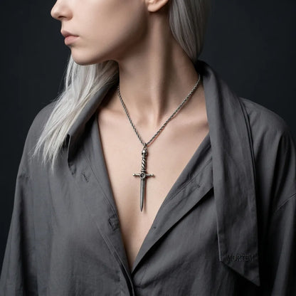 Reaper's Dagger Black Stone Necklace