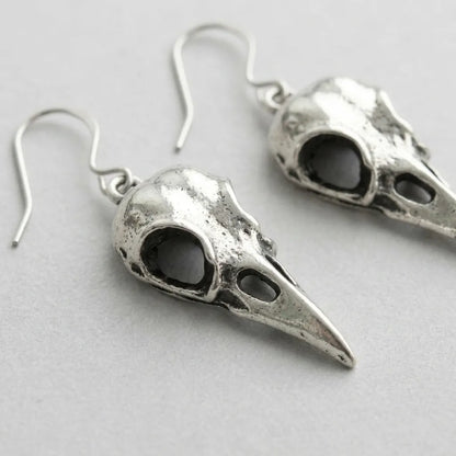 Raven Skull Dark Omen Earrings