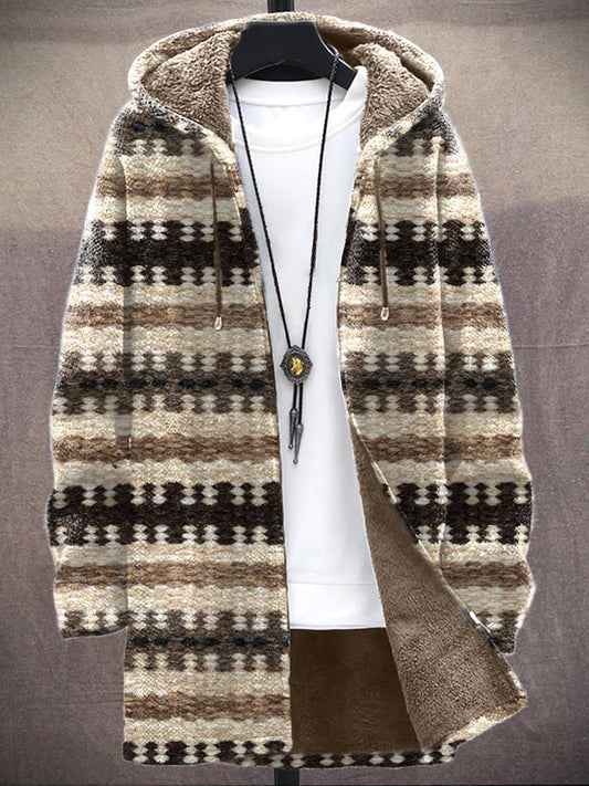 Men's Vintage Western Cozy Hooded Cardigan elevenforest