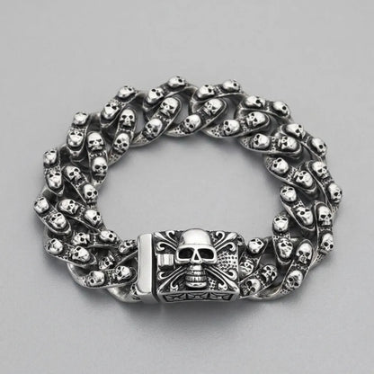 Thousand Skulls Cuban Bracelet