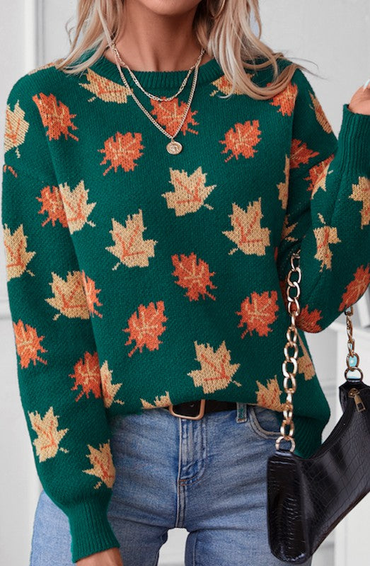 Monique® | All-over leaf sweater