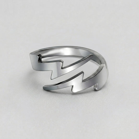 Double Lightning Bolt Open Band Ring