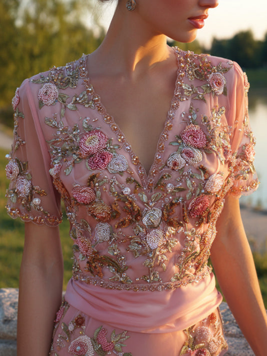 Women's Casual Retro Bohemian Embroidered Floral Print Top artswardrobe