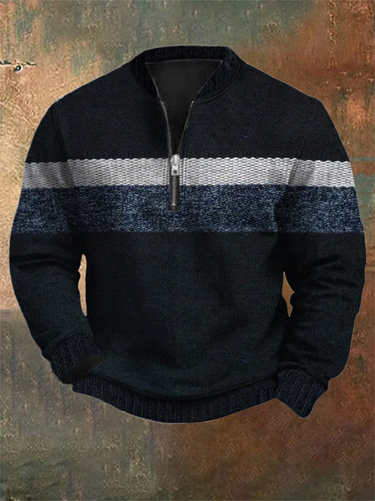 Men's Vintage Printed Casual Zipper Sweatshirt elevenforest