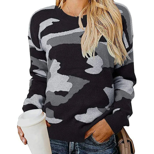 Chloe® | Knitted sweater with leopard camouflage
