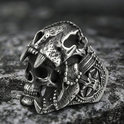 Tribal Skull Chief Ring