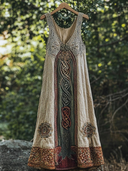 Vintage Celtic Myths Linen Tank Dress artswardrobe