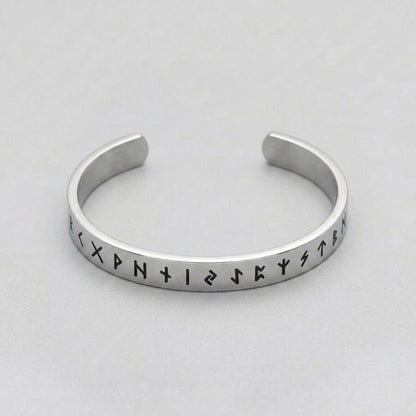 Runic Silver Cuff Bracelet