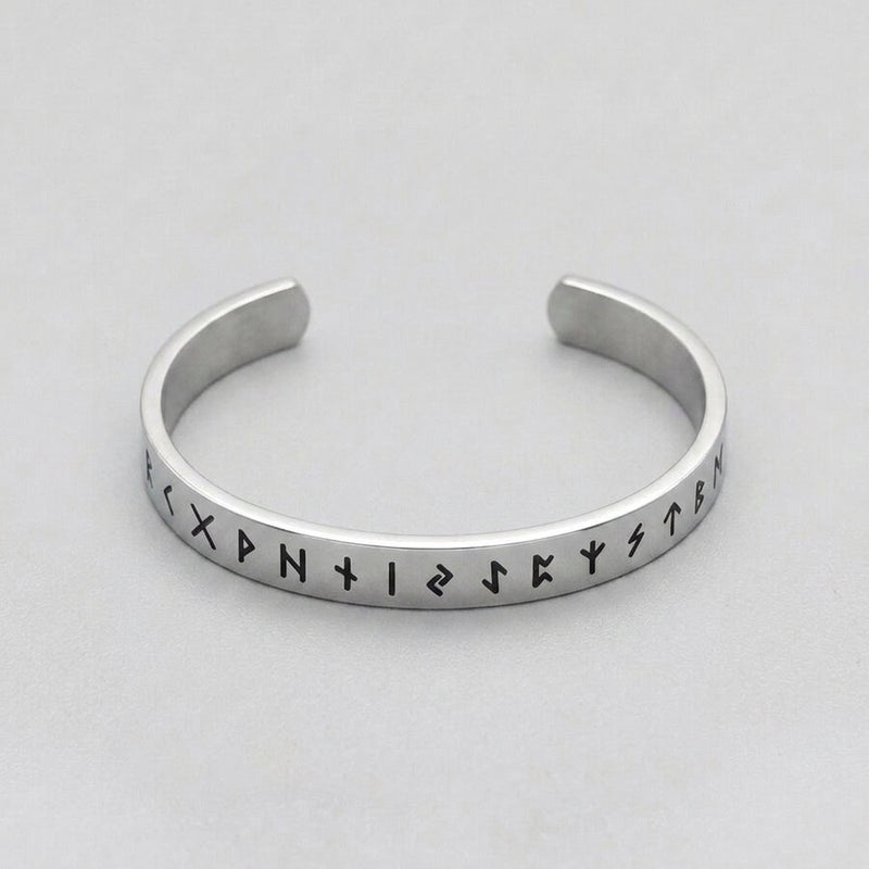 Runic Silver Cuff Bracelet