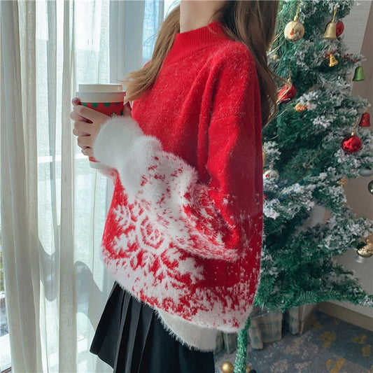Fabiana® | Fluffy sweater with a snowflake motif