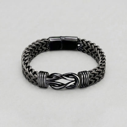 Black Stainless Steel Infinity Knot Cuban Link Bracelet
