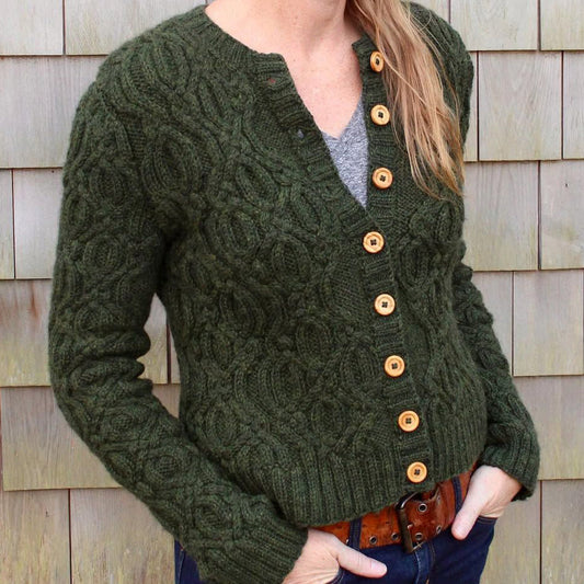 Women's Aran Knit Cozy Cardigan elevenforest