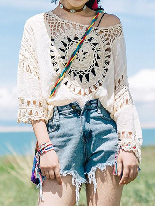 Women's Holiday Casual Beach Hollow Braided Top