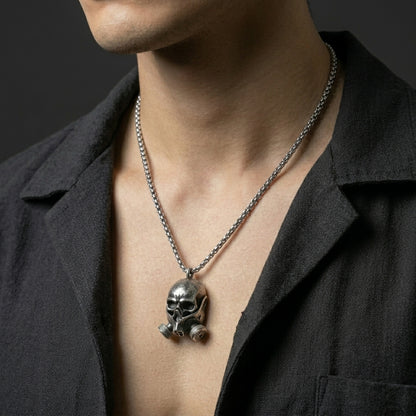 Toxic Reaper Skull Gas Mask Pendant Necklace