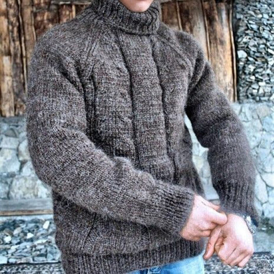 Men's Mottled Wool Knit Turtleneck Sweater artswardrobe