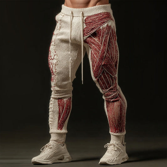 Men's Halloween Muscle Anatomy Art Cozy Knit Sweatpants artswardrobe