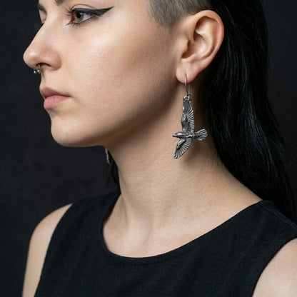 Omen Blackbird Gothic Dangle Earrings