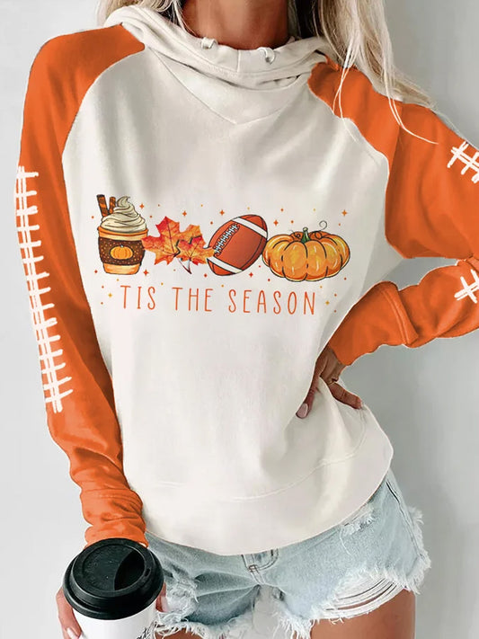 Women's Tis The Season Fall Football Fans Gameday Casual Hoodie artswardrobe