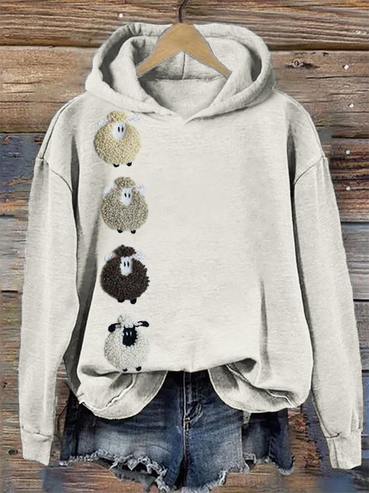 Comstylish Colorful Sheep Fleece Comfy Hoodie