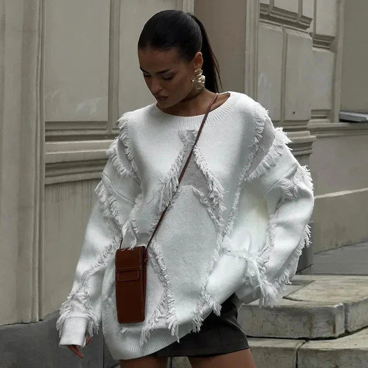 Leire® | Oversized tassel sweater for women