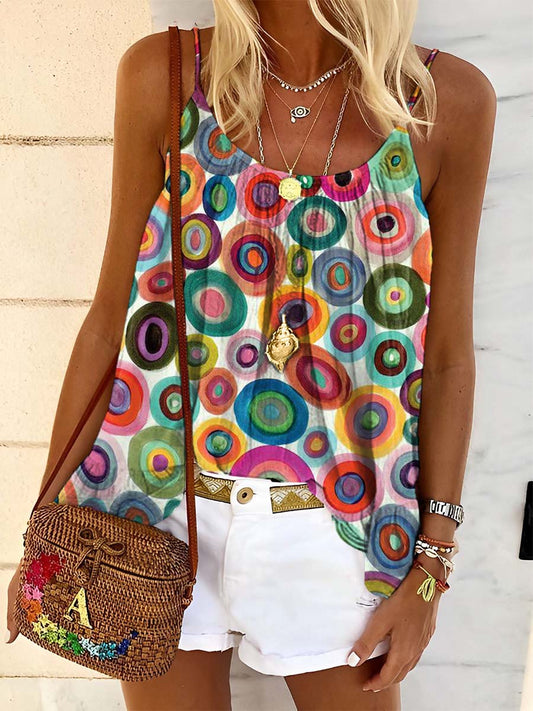 Women's Color Circle Print Tank Top
