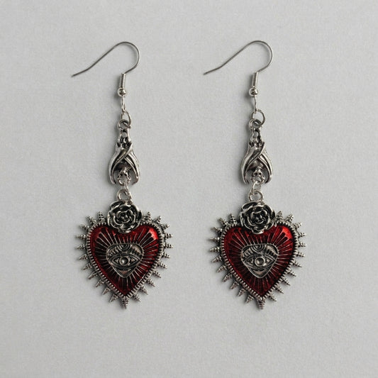 Sacred Heart Eye Earrings