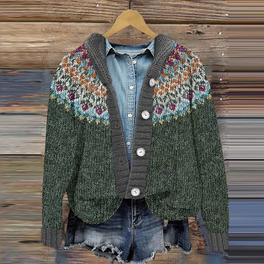 Vintage Icelandic Tribal Pattern Knit Cardigan elevenforest