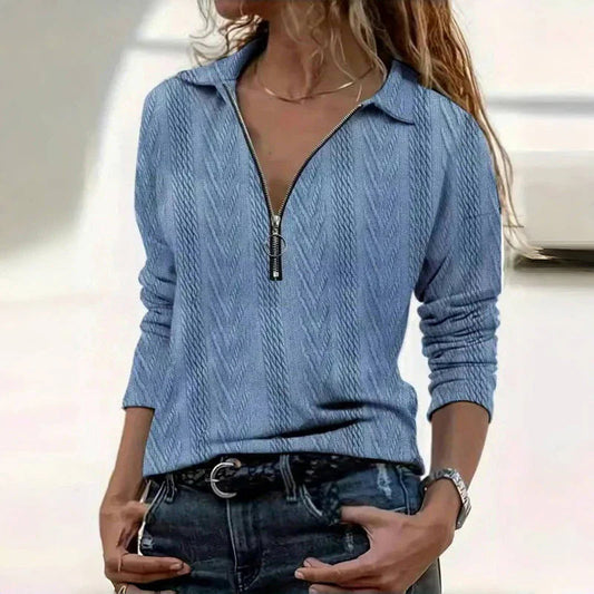 Sibyl® | Cable knit sweater with zip fastening