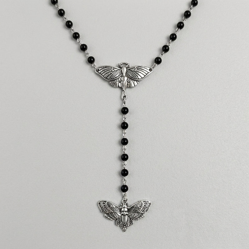 Winged Duality Lariat Necklace
