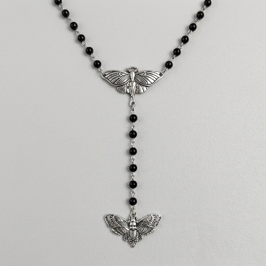 Winged Duality Lariat Necklace