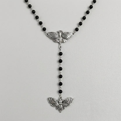 Winged Duality Lariat Necklace