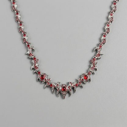 Red Crystal Statement Collar Necklace