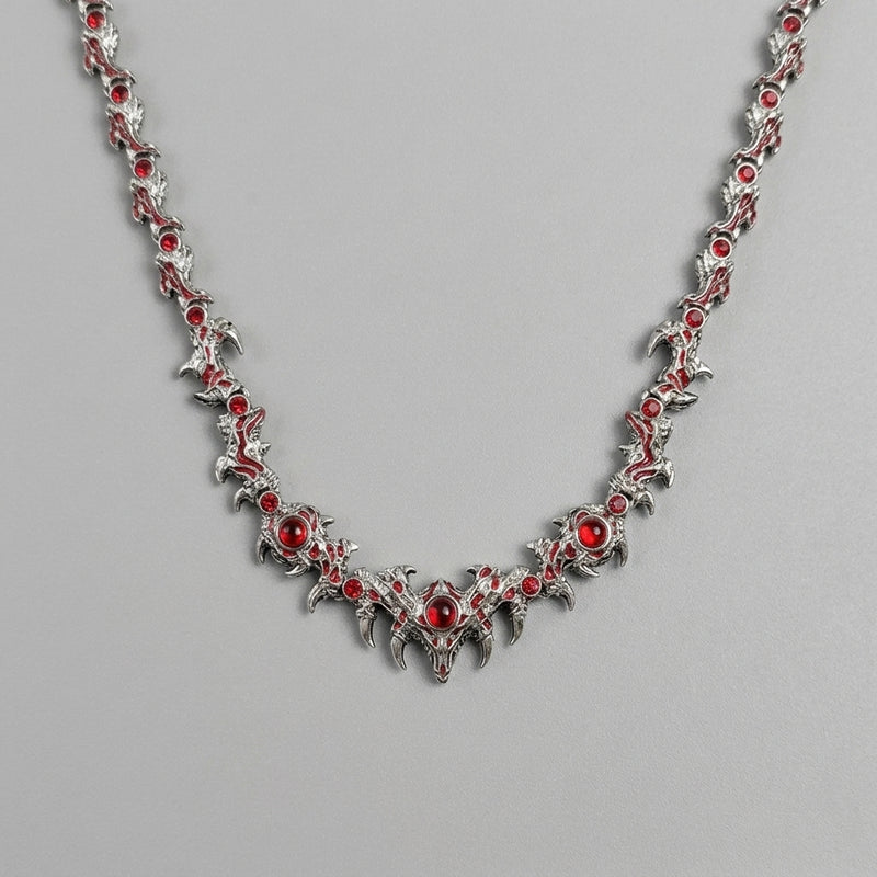 Red Crystal Statement Collar Necklace