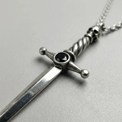 Reaper's Dagger Black Stone Necklace