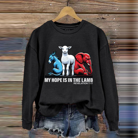 Comstylish Women's My Hope Is In The Lamb Printed Sweatshirt