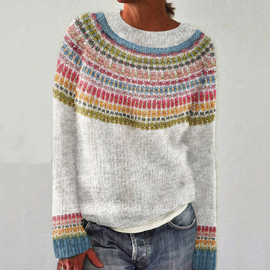 Vintage Color Block Warm Comfy Sweater artswardrobe