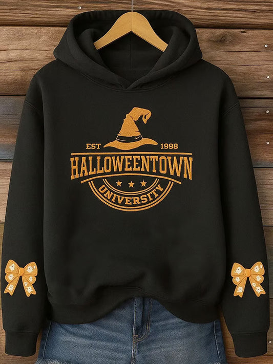 Women's Casual Halloween Graphic Print Warm Hoodie artswardrobe