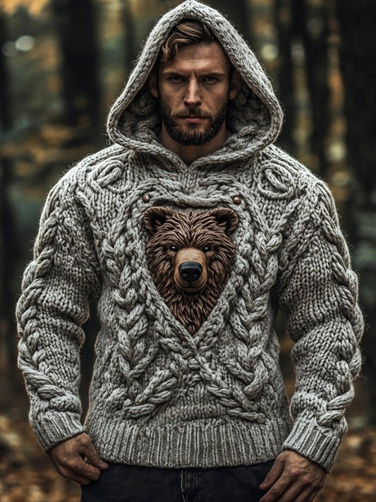 Viking Bear Totem Men's Hooded Sweater elevenforest