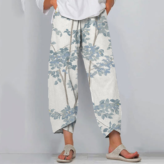 Comstylish Floral Print Loose Casual Pants