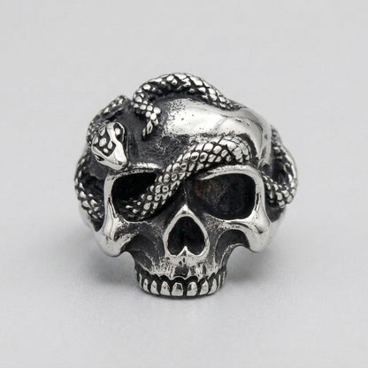 Skull of the Serpent God Ring
